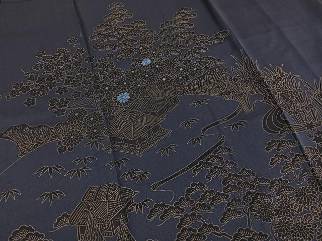 平和屋着物■訪問着　刺繍　御所解文　金彩　正絹　逸品　BAAX2762hv