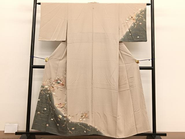 平和屋着物■訪問着　竜田川松花文　暈し染め　金彩　正絹　逸品　BAAX2768hv