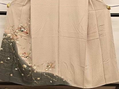 平和屋着物■訪問着　竜田川松花文　暈し染め　金彩　正絹　逸品　BAAX2768hv