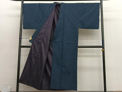 平和屋着物■男性　髭紬　アンサンブル　霞文　正絹　逸品　BAAX2765hv