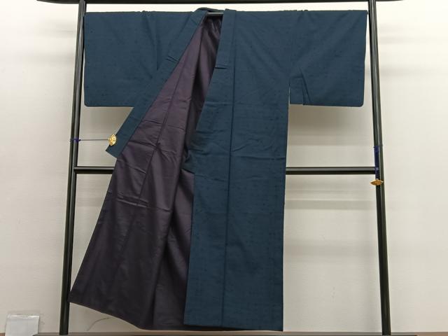 平和屋着物■男性　髭紬　アンサンブル　霞文　正絹　逸品　BAAX2765hv