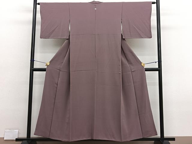 平和屋着物■上質な色無地　梅染色　正絹　逸品　BAAX2771hv