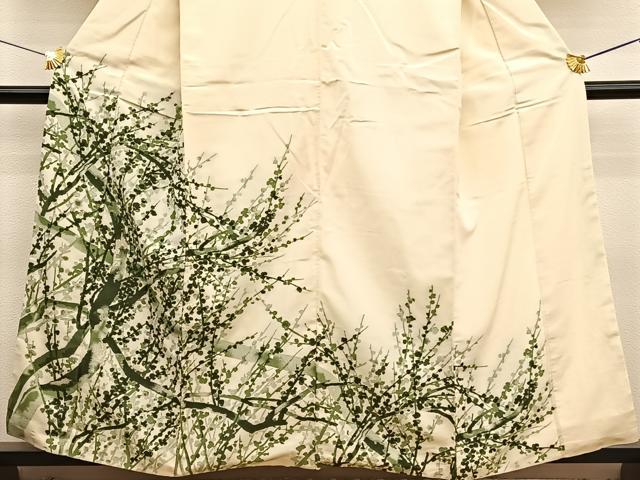 平和屋着物■訪問着　寿光織　枝花文　金糸　正絹　逸品　BAAX2774hv