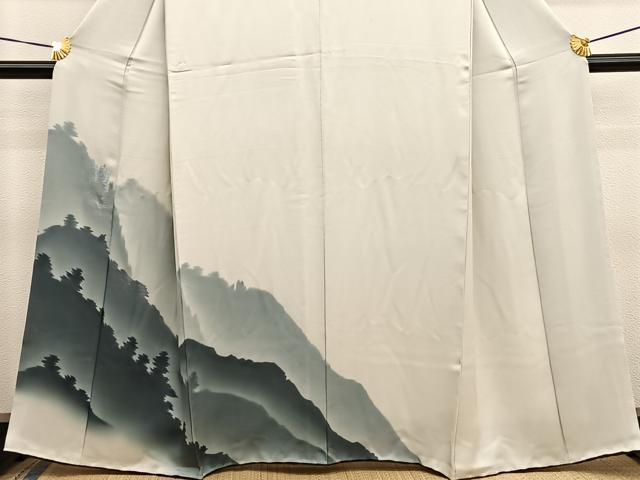 平和屋着物■訪問着　刺繍　遠山風景文　暈し染め　正絹　逸品　BAAX2780hv