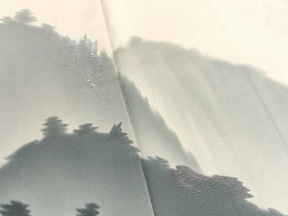平和屋着物■訪問着　刺繍　遠山風景文　暈し染め　正絹　逸品　BAAX2780hv