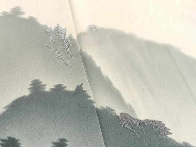 平和屋着物■訪問着　刺繍　遠山風景文　暈し染め　正絹　逸品　BAAX2780hv