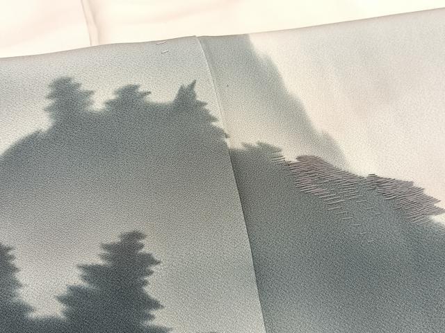 平和屋着物■訪問着　刺繍　遠山風景文　暈し染め　正絹　逸品　BAAX2780hv