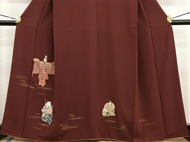 平和屋着物■訪問着　手描き　能　金彩　正絹　逸品　BAAX2784hv