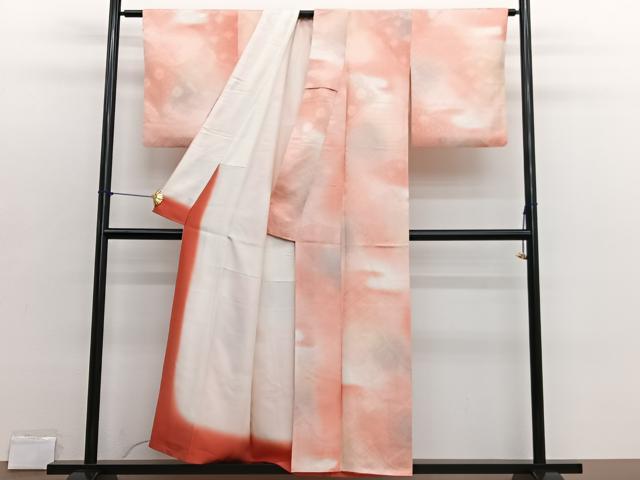 平和屋着物■上質な小紋　霞文　暈し染め　正絹　逸品　BAAX2788hv