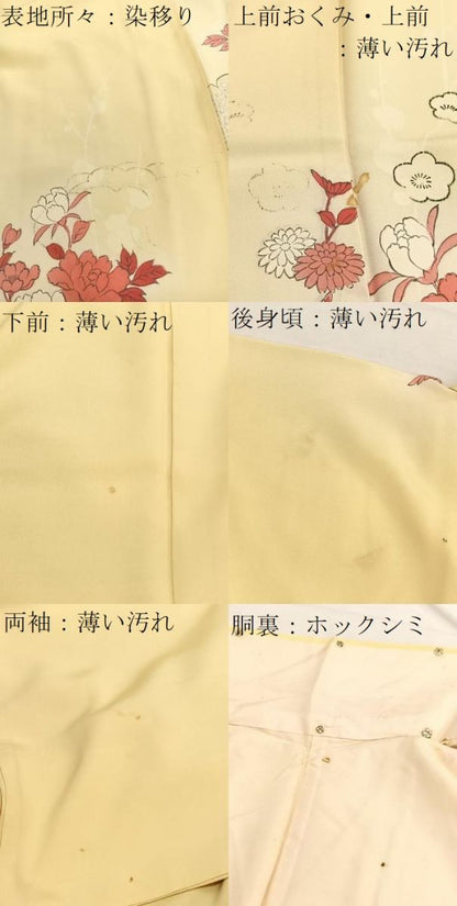 平和屋着物■訪問着　手描き　雲取り花文　暈し染め　金銀彩　正絹　逸品　BAAX2790hv