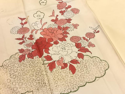 平和屋着物■訪問着　手描き　雲取り花文　暈し染め　金銀彩　正絹　逸品　BAAX2790hv