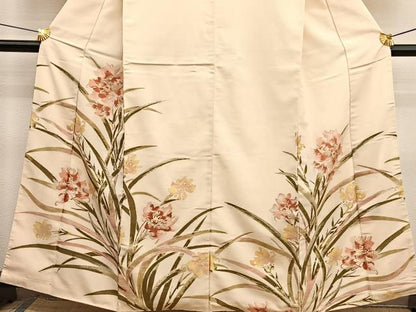平和屋着物■訪問着　寿光織　枝花文　金糸　正絹　逸品　BAAX2792hv