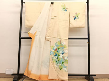 平和屋着物■訪問着　南天文　暈し染め　正絹　逸品　BAAX2794hv