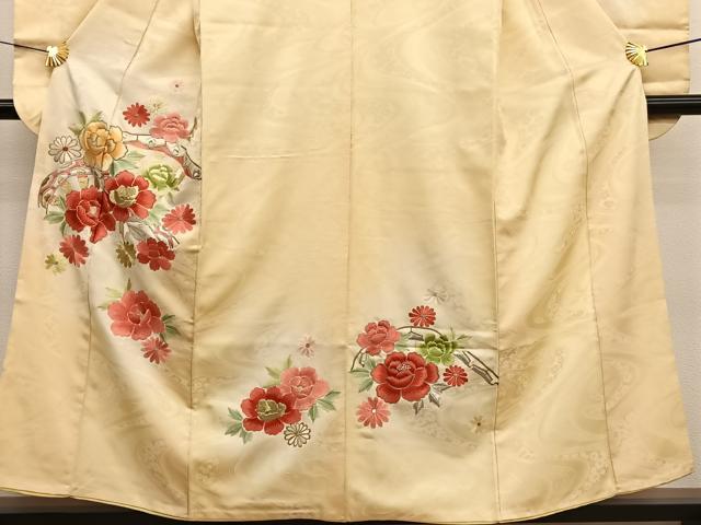 平和屋着物■豪華振袖　総刺繍　駒刺繍　片輪車花文　暈し染め　金銀糸　西武扱い　正絹　逸品　未使用　BAAX2798hv
