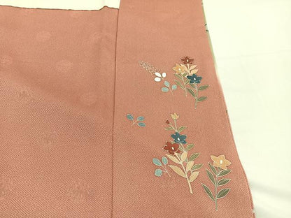 平和屋着物■訪問着　駒刺繍　短冊花文　暈し染め　金彩　正絹　逸品　BAAX2801hv
