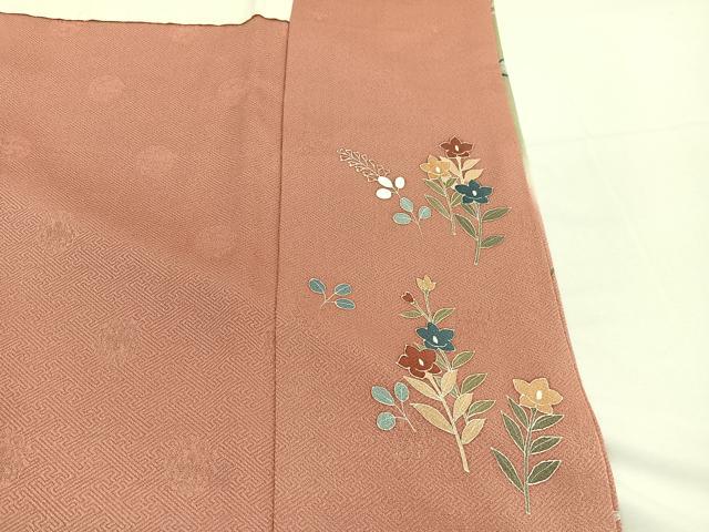平和屋着物■訪問着　駒刺繍　短冊花文　暈し染め　金彩　正絹　逸品　BAAX2801hv