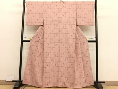 平和屋着物■上質な小紋　十字絣文様　正絹　逸品　BAAX2806hv