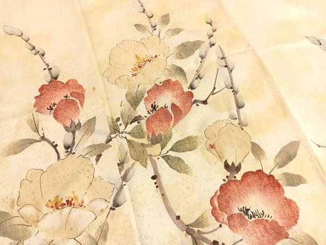 平和屋着物■訪問着　手描き　枝花文　正絹　逸品　BAAX2808hv