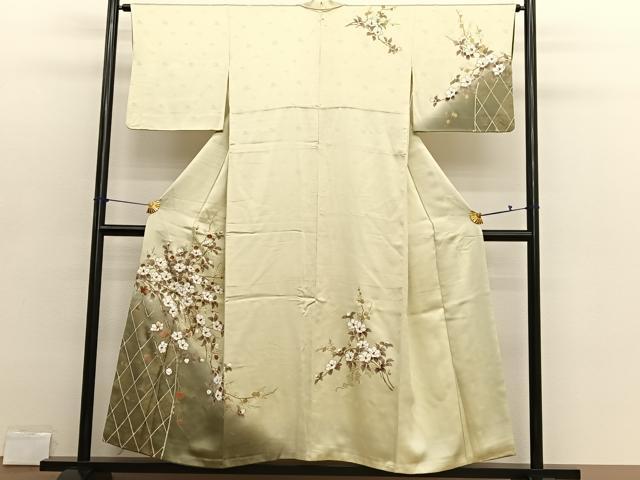 平和屋着物■訪問着　籬椿文　暈し染め　金彩　正絹　逸品　BAAX2809hv