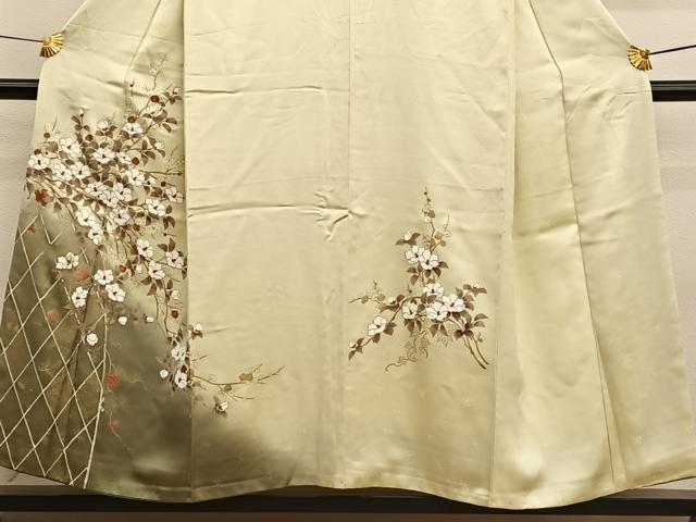 平和屋着物■訪問着　籬椿文　暈し染め　金彩　正絹　逸品　BAAX2809hv