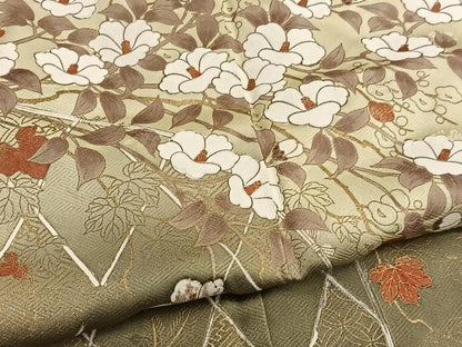 平和屋着物■訪問着　籬椿文　暈し染め　金彩　正絹　逸品　BAAX2809hv