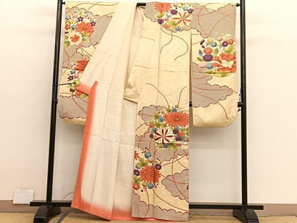 平和屋着物■豪華振袖　駒刺繍　雲取り花文　金彩　正絹　逸品　BAAX2811hv