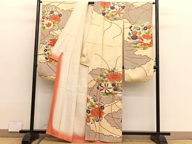 平和屋着物■豪華振袖　駒刺繍　雲取り花文　金彩　正絹　逸品　BAAX2811hv