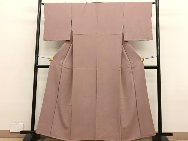 平和屋着物■上質な色無地　枝葉地紋　ときがら茶色　正絹　逸品　BAAX2812hv