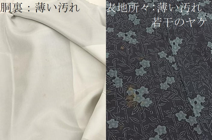 平和屋着物■上質なお召　桔梗　正絹　逸品　BAAX2813hv