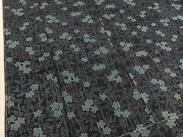 平和屋着物■上質なお召　桔梗　正絹　逸品　BAAX2813hv