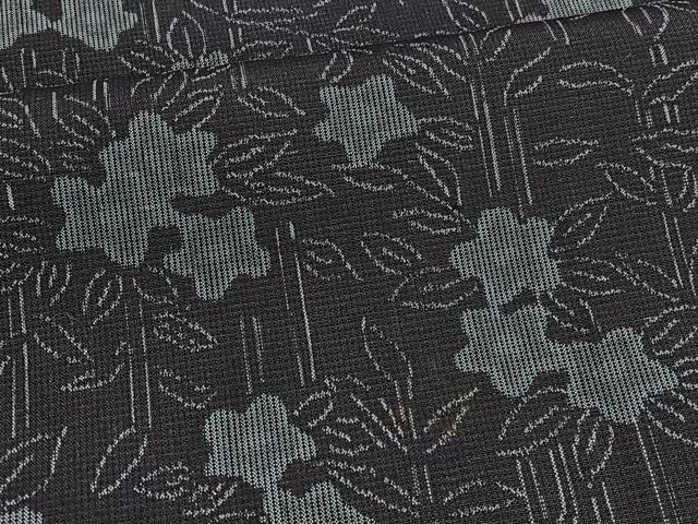 平和屋着物■上質なお召　桔梗　正絹　逸品　BAAX2813hv
