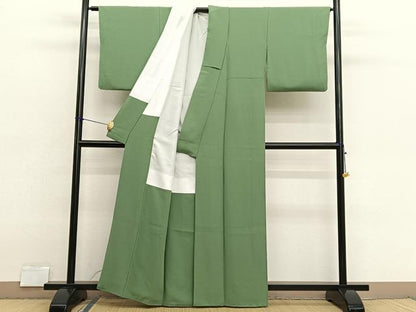 平和屋着物●本草木染作家　瑞寶　色無地　柳茶色　正絹　逸品　BAAX2818hv