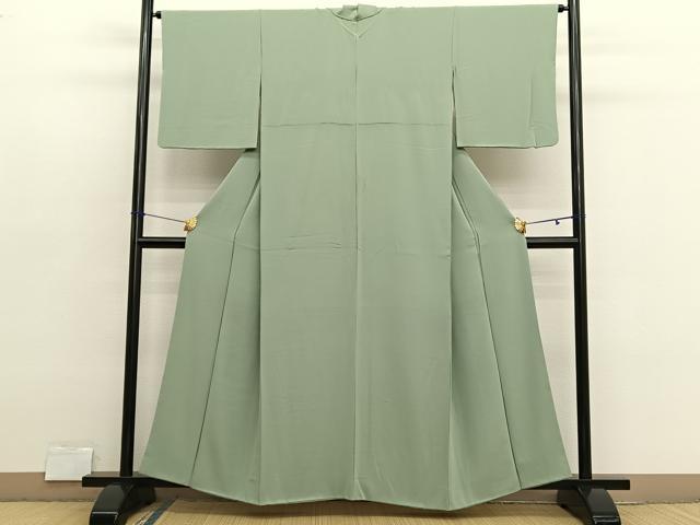 平和屋着物■上質な色無地　柳茶色　正絹　逸品　BAAX2824hv