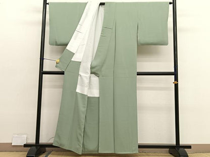 平和屋着物■上質な色無地　柳茶色　正絹　逸品　BAAX2824hv
