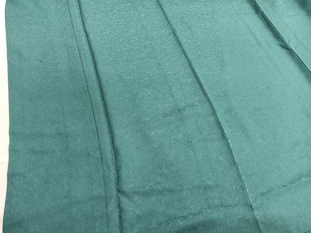 平和屋着物■上質な色無地　氷割れ地紋　木賊色　正絹　逸品　BAAX2826hv