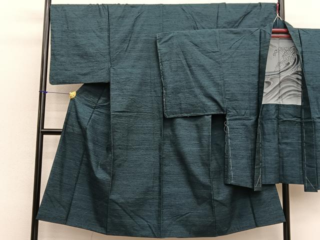平和屋着物●男性　紬　アンサンブル　霞文　正絹　逸品　BAAX2830hv