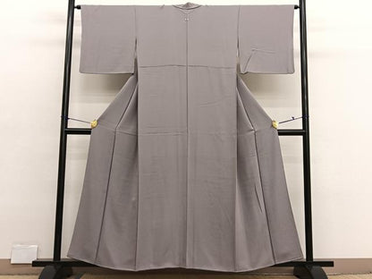 平和屋着物■上質な色無地　胡桃染色　正絹　逸品　BAAX2832hv