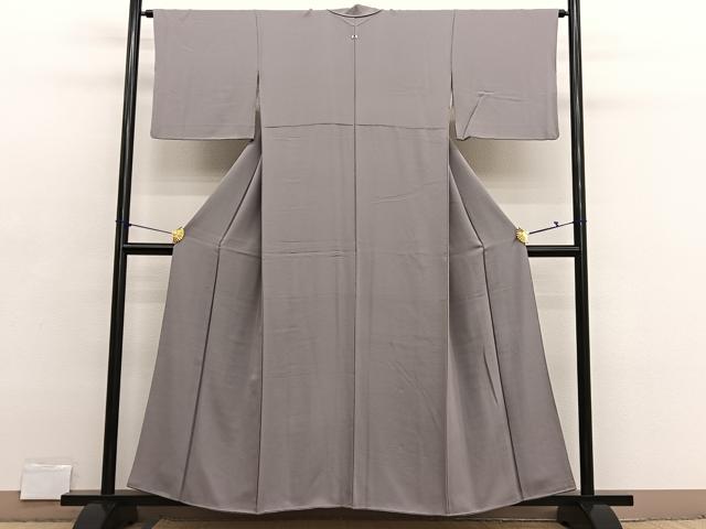 平和屋着物■上質な色無地　胡桃染色　正絹　逸品　BAAX2832hv