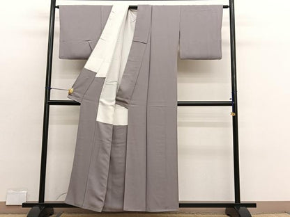 平和屋着物■上質な色無地　胡桃染色　正絹　逸品　BAAX2832hv