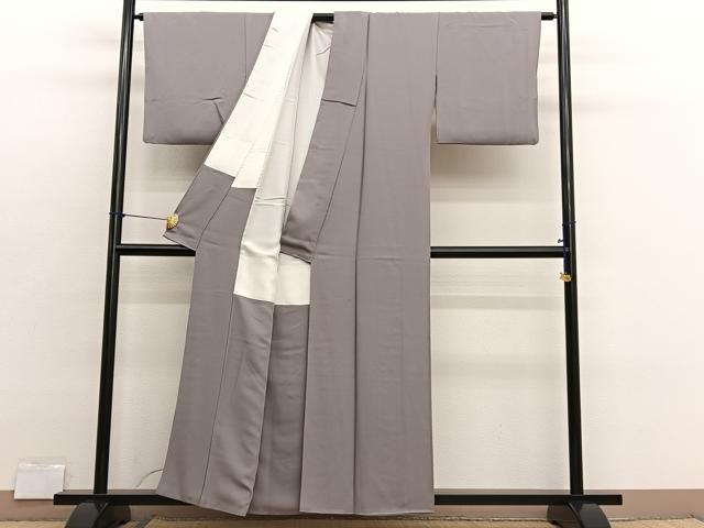 平和屋着物■上質な色無地　胡桃染色　正絹　逸品　BAAX2832hv