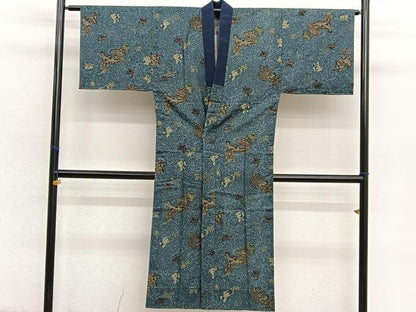 平和屋着物■男性　紬　アンサンブル　長襦袢（無双仕立て）セット　100亀甲　正絹　逸品　BAAX2833hv