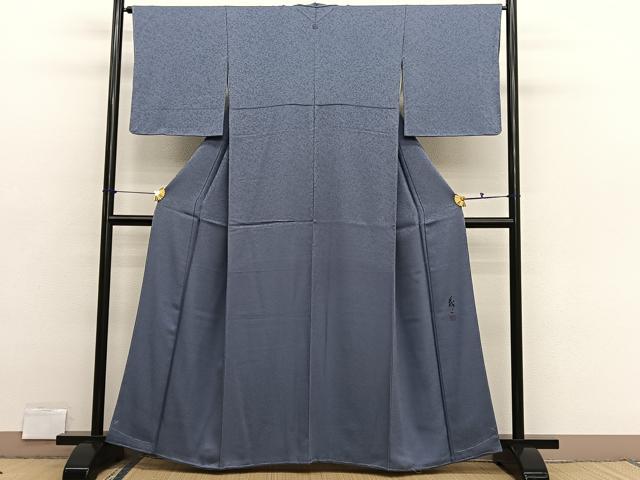 平和屋着物●上質な色無地　作家物　薄鼠色　正絹　逸品　未使用　BAAX2835hv
