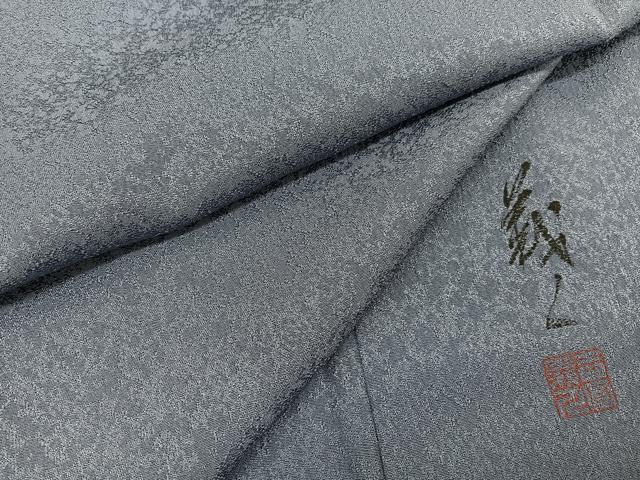 平和屋着物●上質な色無地　作家物　薄鼠色　正絹　逸品　未使用　BAAX2835hv