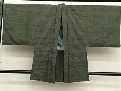 平和屋着物●男性　紬　アンサンブル　霞文　キングサイズ　正絹　逸品　BAAX2837hv