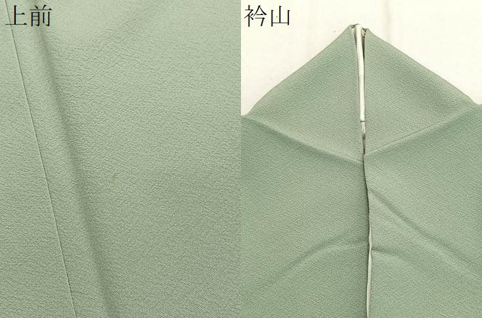 平和屋着物●上質な色無地　作家物　裏葉柳色　ロング丈　正絹　逸品　BAAX2843hv