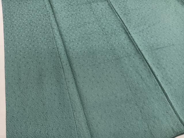 平和屋着物■上質な色無地　風花　草葉地紋　老竹色　堅牢染　反端付き　正絹　逸品　BAAX2846hv