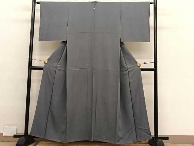 平和屋着物■上質な色無地　源氏鼠色　正絹　逸品　BAAX2847hv