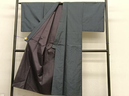 平和屋着物■男性　本場大島紬　アンサンブル　格子柄　正絹　逸品　BAAX2849hv
