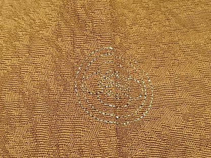 平和屋着物■中国三大刺繍　スワトウ刺繍　総刺繍　無地絵羽訪問着　亀甲花文　黃土色　正絹　逸品　BAAX2852hv