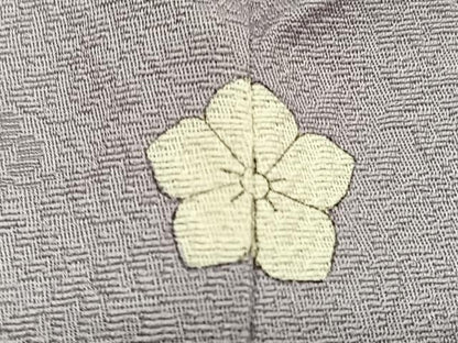 平和屋着物●上質な色無地　草花地紋　薄葡萄色　ロング丈　正絹　逸品　BAAX2853hv